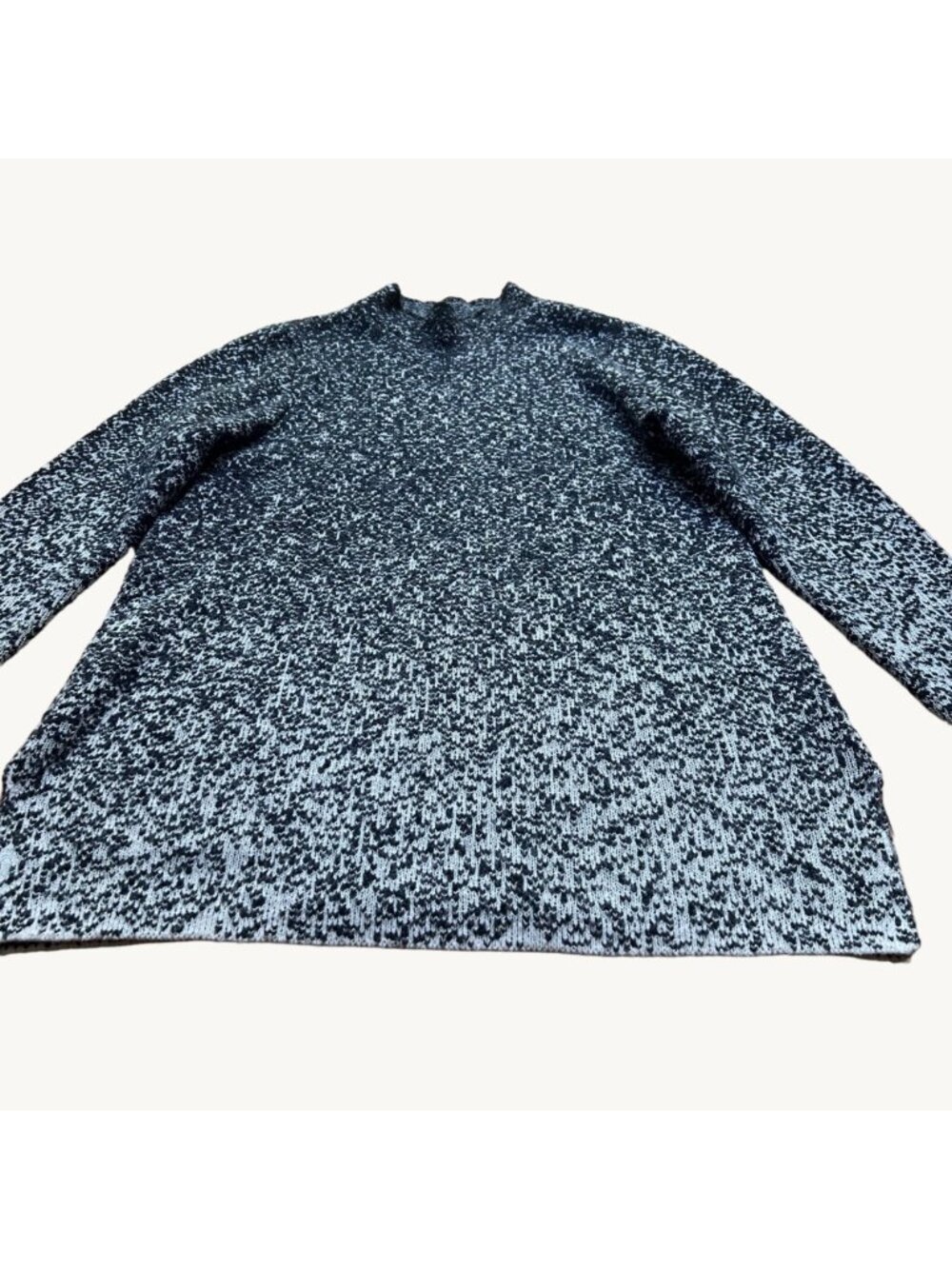 J. Jill Pure Jill Size M Gray Black Gradient Ombre Knit Mock Neck Tunic Sweater - Picture 2 of 16